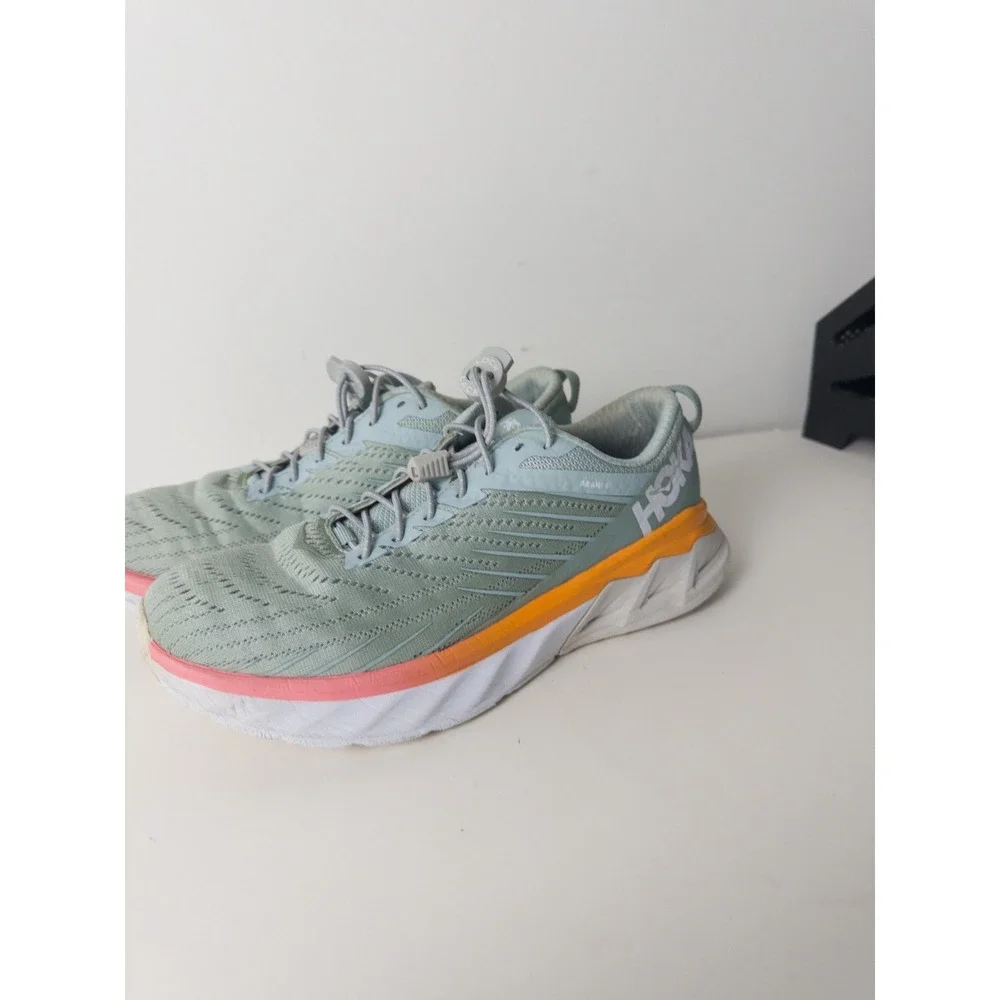 Hoka Arahi 4 Teal Green Shoes Womens‎ US 9 Running Sneakers Drawstring